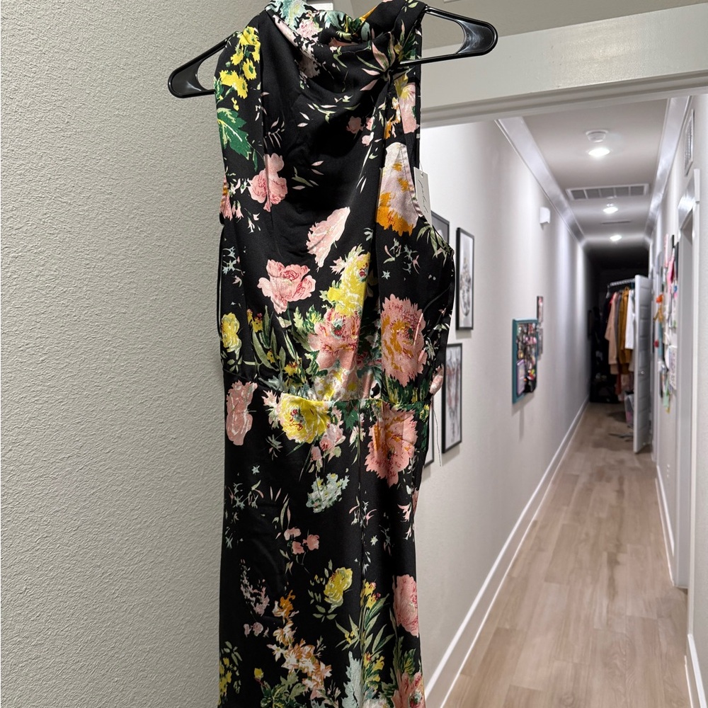 Floral Black Dress